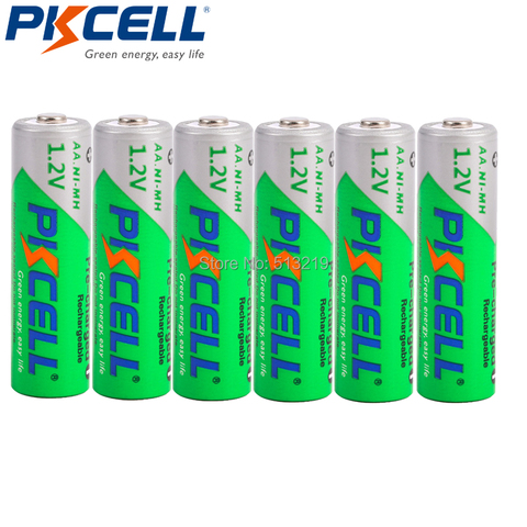 6 uds x PKCELL 2200MAH 1,2 V batería recargable NIMH AA baja auto descarga baterías NI-MH para linterna batería de juguete ► Foto 1/6