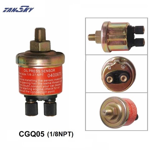 Sensor de presión de aceite de motor, transductor de 2 terminales, unidad receptora de 1/8 pulgadas, 150 PSI, para TK-CGQ05 de calibre posventa ► Foto 1/1