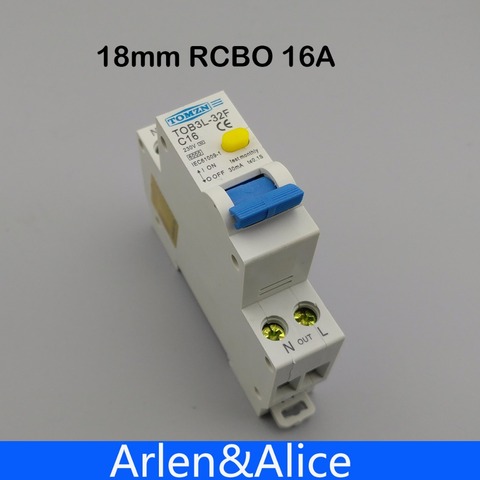18mm disyuntores RCBO 16A 1 P + N 6KA corriente Residual diferencial interruptor automático con más corriente de fuga de protección ► Foto 1/6