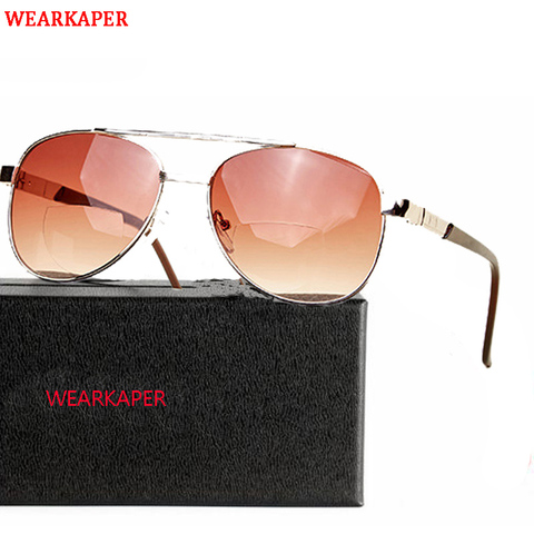 WEARKAPER-gafas de lectura bifocales Unisex, lentes para leer con dioptrías, lejos, polarizadas, para hombre, para presbicia 1,0-4,0 ► Foto 1/6