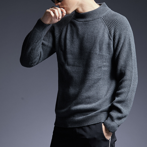 2022 nuevo suéter de marca de Moda hombre pulóveres cuello alto Slim Fit jerseys de punto grueso otoño estilo coreano Casual ropa para hombre ► Foto 1/6