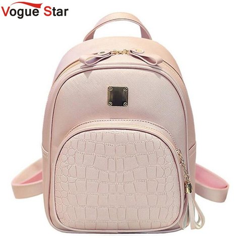 Mochila De piel con estrella de la moda para mujer, morral escolar con lentejuelas de piedra para chicas adolescentes, Mochila pequeña de estilo pijo LB894 ► Foto 1/6