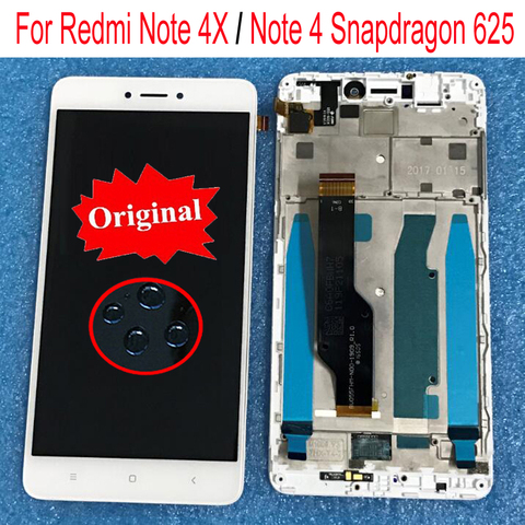100% Sensor Original para Xiaomi redmi note 4X note 4 versión Global Snapdragon 625 pantalla LCD digitalizador de pantalla táctil con marco ► Foto 1/2