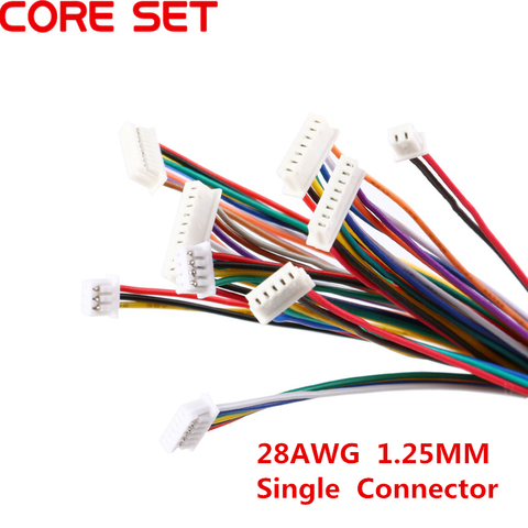 5 piezas Cable conector XH 1,25 JST Single alambre electrónico conectores 2/3/4/5/6 /7/8/9/10 Pin 10 cm DIY línea hacia adelante 28AWG ► Foto 1/1