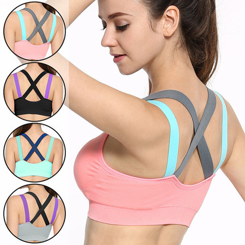 Activo sujetadores push-up sin respaldo Fitness sujetadores con pad Tops mujeres Sexy dormir Bralet sostén de las mujeres sujetador superior ► Foto 1/6