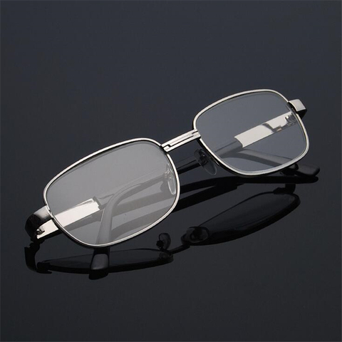 Gafas de lectura de cristal para hombres y mujeres con marco de Metal para presbicia cuadrada, gafas lectoras + 1,0 + 1,5 + 2,0 + 2,5 A + 4,0 ► Foto 1/5