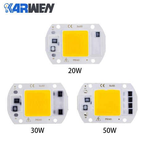 KARWEN-Chip de bombilla LED COB para exteriores, 10W, 20W, 30W, 50W, 220V, entrada de potencia Real IP65, Y27, reflector de bombilla LED, blanco frío y cálido ► Foto 1/6