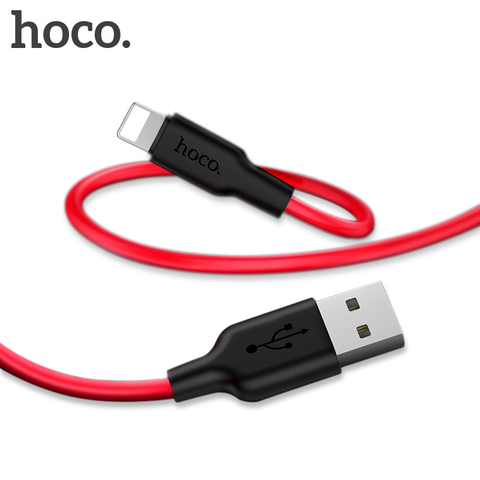 HOCO-Cable de datos de carga USB para teléfono móvil, Cable de datos USB A Lightning / Micro USB/Tipo C de silicona ecológica para iPhone, Xiaomi y Samsung ► Foto 1/6