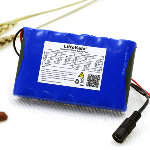 Liitokala-paquete de baterías de litio de 12 v, 6,8 Ah, 6800mAh, 18650, 12,6 V, PCB, Placa de protección + cargador de 12,6 V, 1A ► Foto 1/6