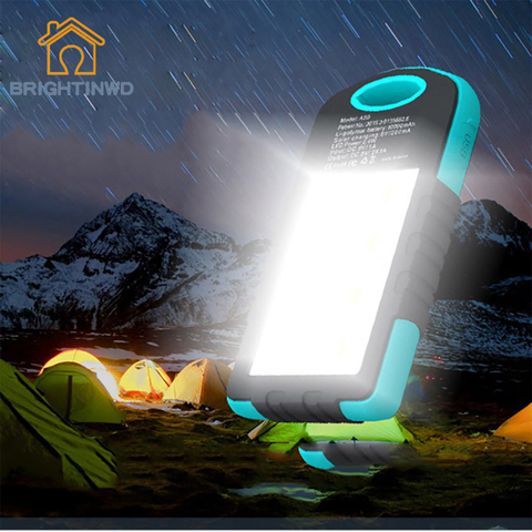 LED de energía Solar Camping al aire libre de la lámpara de LED linterna 3000 mAh banco de energía Solar para teléfono portátil linternas BRIGHTINWD ► Foto 1/6