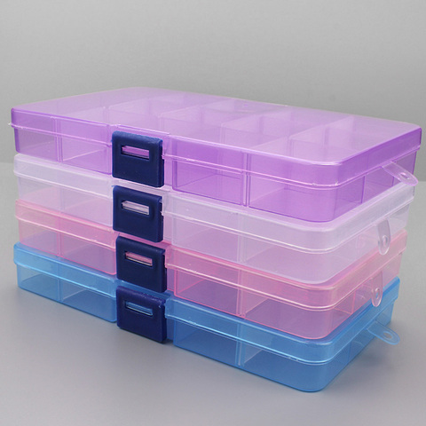 Cajas de almacenamiento de plástico con ranuras ajustables, caja organizadora transparente de herramientas, accesorios de joyería, 6/815, 1 Uds. ► Foto 1/6