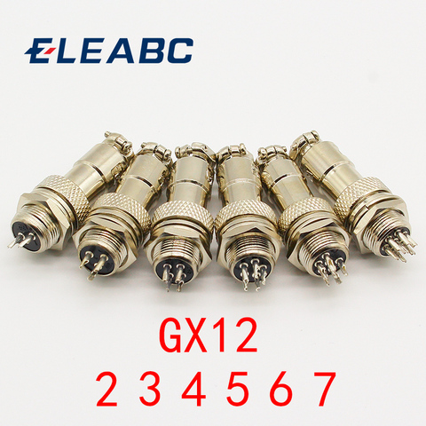 Uds GX12, 2, 3, 4, 5, 6 7 Pin macho y hembra de 12mm de alambre Panel conector de aviación enchufe L91 GX12 conector de enchufe Circular ► Foto 1/6