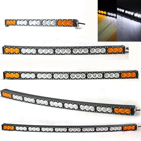 Barra de luz LED curvada para coche, accesorios para coche, 22, 27, 32, 38, 42, 48, 54 pulgadas, 300W, color blanco, ámbar, para 4x4, 4WD, 12V, 24V, barra de luz LED offroad ► Foto 1/1