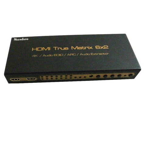 UHD 4 K * 2 K HDMI 6x2 3D HDTV HD verdadera Matrix 2.0 HDMI switch Splitter soporte w/IR arco SPDIF 3.5mm 6 en 2 HDMI Audio extractor ► Foto 1/1