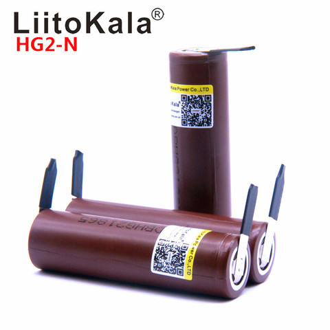 LiitoKala-Batería recargable de alta potencia, pila de ion de litio de carga HG2 18650 con capacidad de 3000-3200mAh, batería de alta descarga y gran corriente de 30A ► Foto 1/6