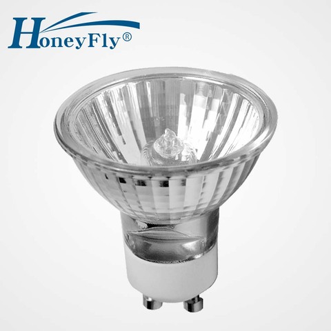 HoneyFly-bombilla halógena GU10 regulable, 3 uds., 50mm, 220V, 35W, 50W, 70W, foco halógeno en forma de taza, cristal transparente blanco cálido ► Foto 1/3