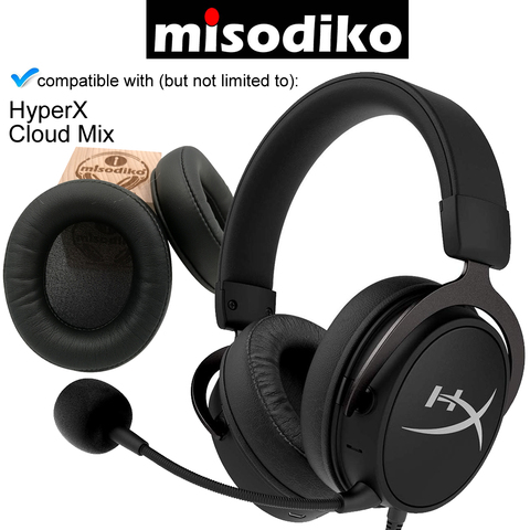 Misodiko-almohadillas para las orejas de repuesto, Kit de almohadillas para los auriculares HyperX Cloud Mix para videojuegos, piezas de reparación con espuma de memoria ► Foto 1/5