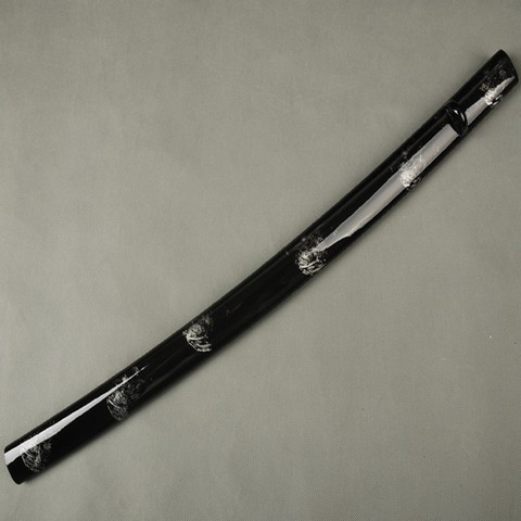 Exquisita espada montaje negro y plata brillante lacado vaina de madera funda Saya vaina para espada samurái japonesa Katana ► Foto 1/5