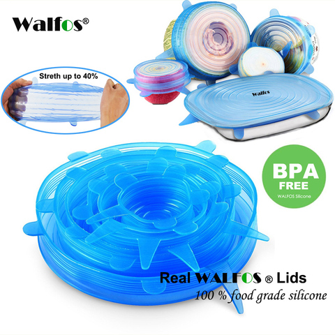 WALFOS-Tapas elásticas de silicona, tapa universal para envolver alimentos, cuenco, olla, accesorios de cocina ► Foto 1/6