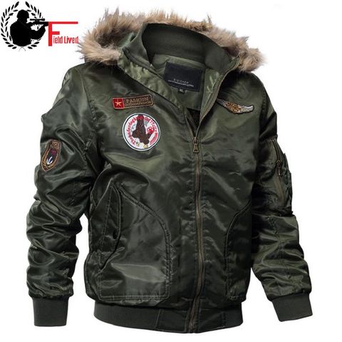 Hombres bombardero chaqueta invierno Parkas ejército estilo Militar motocicleta chaqueta de los hombres chaqueta de piloto vuelo de carga hombre abrigo ► Foto 1/6