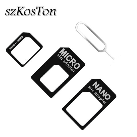 Adaptador de tarjeta Micro Nano SIM 4 en 1, convertidor de tarjeta Nano SIM a adaptador Micro estándar para iPhone 6, 7 plus, Huawei P8, Xiaomi ► Foto 1/6