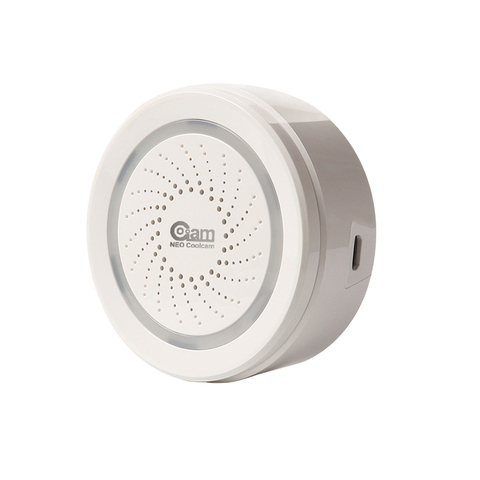 NEO Coolcam Wifi Sensor de alarma de sirena y alertas de notificación de aplicaciones, No requiere cubo, Plug and Play, compatiab Alexa eco de Google ► Foto 1/6