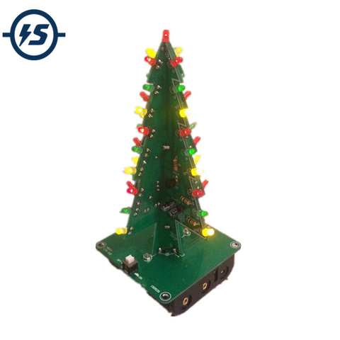 Tridimensional 3D árbol LED Kit de bricolaje/Rojo/verde/amarillo Flash LED circuito electrónicas piezas divertido Suite regalo ► Foto 1/6