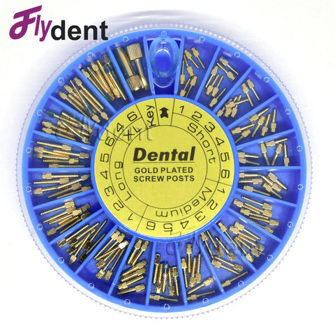 Poste de tornillo Dental chapado en oro, materiales dentales para herramienta dental, odontología, 120 Uds. ► Foto 1/6