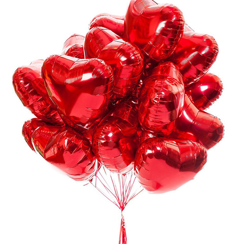 10 Uds. 18 pulgadas oro rosa papel rojo corazón globos matrimonio globo inflable con helio metálico boda cumpleaños fiesta decoración regalos ► Foto 1/6