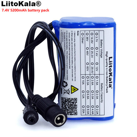 LiitoKala-faro delantero para bicicleta, lámpara de batería especial de 7,4x5200mm, con protección de 8,4 V, 18650 mAh, 5,5 V, batería de li-lon 2,1 ► Foto 1/4