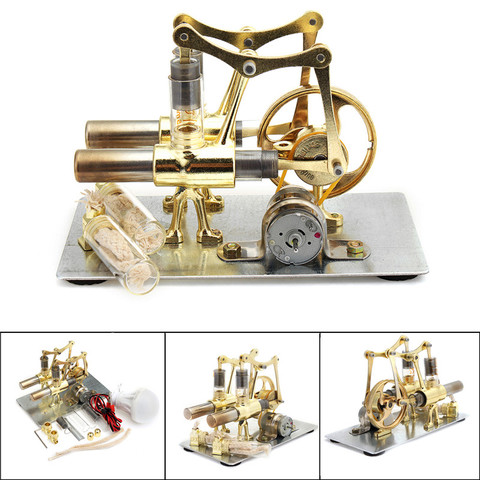 Motor de equilibrio Stirling, modelo en miniatura, steam power, tecnología científica, generación de energía, juguete experimental ► Foto 1/6