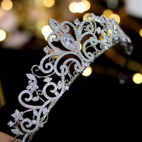 ASNORA-Tiara nupcial de circonia cúbica con Zirconia, accesorios para el cabello para novia ► Foto 1/6