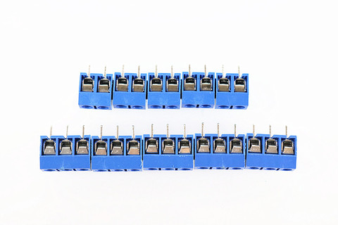 KF301-5.0-2P de KF301-3P azul, 5,0mm, KF301-2P, Pin recto, PCB, 2 pines, 3 terminales de tornillo del perno, Conector de bloque, 20 Uds. ► Foto 1/4