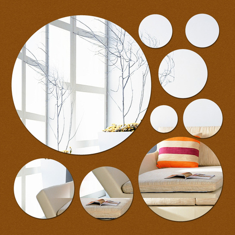 Pegatinas de pared 3d con espejo diy, decoración para el hogar, dormitorio, sala de estar ► Foto 1/6