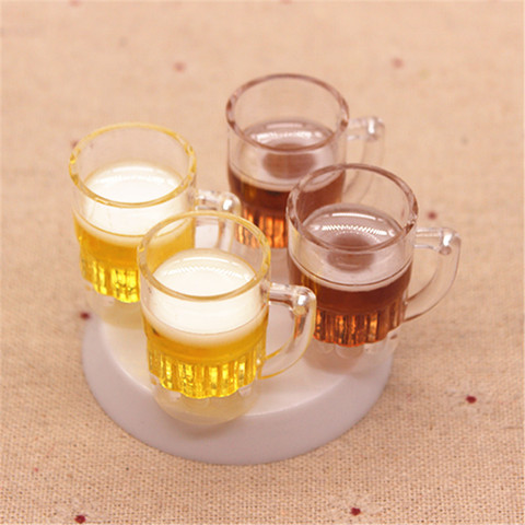 Taza de cerveza de plástico de resina Kawaii 3D, cabujones de imitación de arte en miniatura con reverso plano, decoración artesanal DIY, 23x33mm, 5 uds. ► Foto 1/3