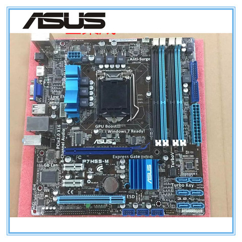 ASUS P7H55-M original placa madre DDR3 LGA 1156 I3 I5 cpu 16GB USB2.0 VGA HDMI H55 uATX escritorio motherborad ► Foto 1/3