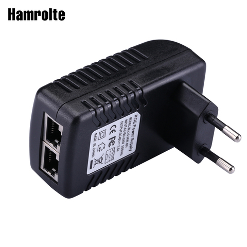 Hamrotte-Adaptador de inyector POE DC48V, 0,5a, para cámara IP, interruptor POE IEEE802.3af, adaptador Ethernet POE estándar EU/UK/US/AU opcional ► Foto 1/1