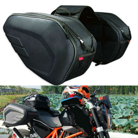2 uds ajuste Universal bolsas de Alforja de motocicleta bolsas de sillín de equipaje Tenedor de almacenamiento lateral caja de bolsa de viaje, 36-58L ► Foto 1/1