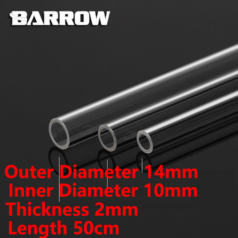 Barrow PMMA/PETG tubo duro ID8mm/OD12mm - ID10mm/OD14mm -ID12mm/OD16mm longitud 50cm Tubo Transparente PETG tubo 2 unids/lote ► Foto 1/5