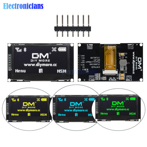 Pantalla LCD de 2,42 pulgadas, módulo de pantalla OLED IIC I2C SPI Serial SSD1309 128*64 para Arduino C51 STM32, Blanco/azul/verde/amarillo ► Foto 1/6