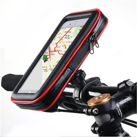 Motocicleta bicicleta soporte de teléfono w/actualización bolsa impermeable bolsa para iPhone Xs Max GPS para Huawei P20 bicicleta del montaje del manillar de la ► Foto 1/6