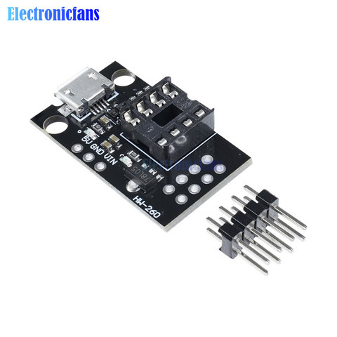 Placa de programación de desarrollo para ATtiny13A/ATtiny25/ATtiny85/ATtiny45 ► Foto 1/6