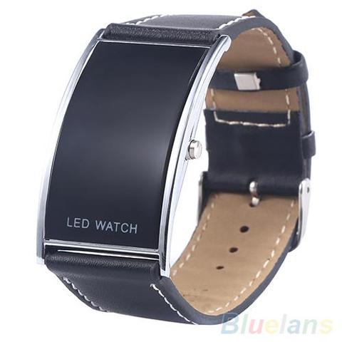 Reloj de pulsera con correa de cuero sintético para hombre y mujer, cronógrafo con esfera rectangular y fecha Digital LED, marca de lujo, Popular, nuevo, 2022 ► Foto 1/6