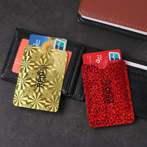 Portatarjetas antirrobo, funda de aluminio RFID antideslizante, protección para tarjetas bancarias, bolsa de blindaje, NFC, 5/10 Uds. ► Foto 1/6