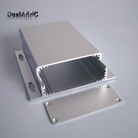 Caja de aluminio con carcasa extrusora, 90x35x120mm, tipo separado, montaje en pared plateado ► Foto 1/6