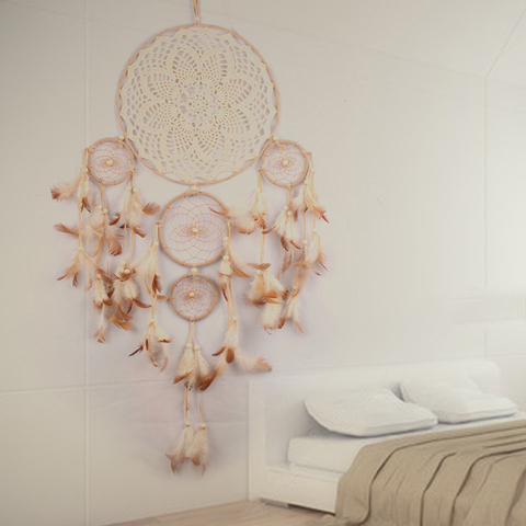 Ornamentos de campana de viento de cinco anillos, indio atrapasueños creativo, decoración de pared para dormitorio y sala de estar, adornos para el hogar 2022 ► Foto 1/6