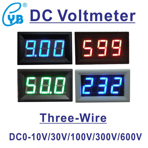 Medidor de voltaje Digital LED, Panel negro voltímetro de, CC 0-10V 0-30V 0-100V 0-300V 0-0-600V 500V ► Foto 1/6