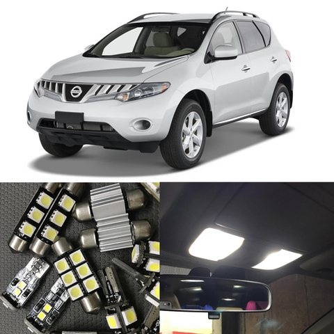 Bombillas LED Canbus blancas para coche, Kit de luces interiores para Nissan Murano 2013-2022, lámpara de luz para matrícula de maletero, techo, mapa, 14 Uds. ► Foto 1/6