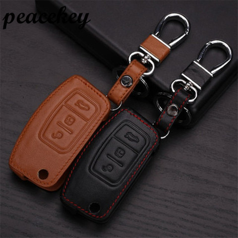 Funda de cuero para llave remota de coche, llavero para Ford Focus 2 MK2 sedan hatchback, accesorios para coche ► Foto 1/1