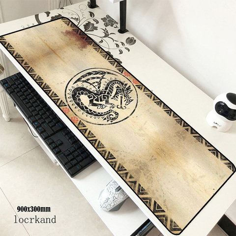 Monster hunter-alfombrilla de ratón de 90x30cm para juegos de cumpleaños, alfombrillas de ratón personalizadas para gamer, teclado para pc ► Foto 1/5